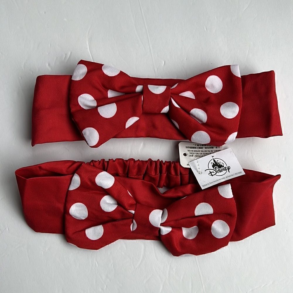 Disney Minnie Bow Stretch Headband - Minnie Mouse Dots and Bow set